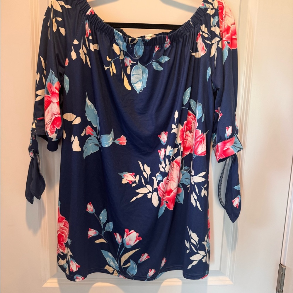 Beautiful blue and Pink floral blouse